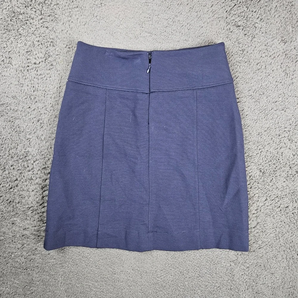 Maeve Anthropologie Navy Blue Textured Knit Mini Skirt Pockets‎ Small